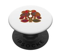 Uccelli tribali colorati Guna Mola Art Design tradizionale PopSockets PopGrip Adesivo