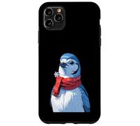 Uccellino Blu con Sciarpa e Fiocco di Neve Invernale Custodia per iPhone 11 Pro Max