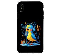 Uccellino che canta con cuffie e microfono - Design musicale Custodia per iPhone XS Max