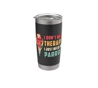 Uccellino divertente retrò con scritta «I Don't Need Therapy» di Quaker Parrot Bicchiere termico in acciaio inox doppia parete