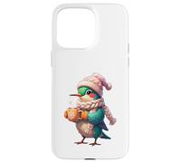 Uccellino invernale con berretto, sciarpa e tazza Custodia per iPhone 15 Pro Max