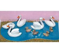 Uccello Acquatico 3 Cigni 3 Paperelle L24p Dipinta O Scala Modello 1/43 Animali