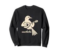 Uccello Acustico Che Suona Banjo mandolino Musica Felpa