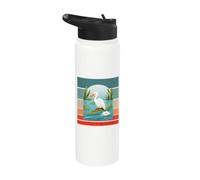 Uccello alligatore armonia pacifica convivenza umorismo Stainless Steel Insulated Water Bottle