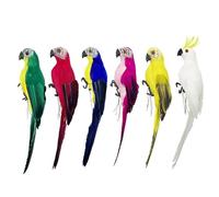 Uccello artificiale da 25,4 cm, in schiuma, per artigianato, giardino, albero, decorazione, spalla, pirata, costume, accessori, diversi colori.
