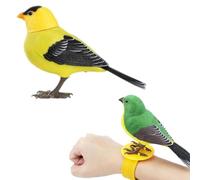 Uccello artificiale per animali domestici, con suono e movimento attivati dal canto, giocattolo elettrico per cantare e cantare, funzionamento a batteria, con testa e mouse mobili, per bambini