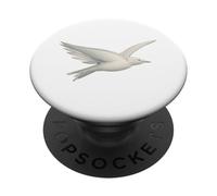 Uccello Bianco in Volo Simbolo Pace Libertà Minimalista PopSockets PopGrip Adesivo