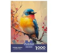 Uccello colorato Puzzle 1000 Pezzi Ramo Coperto di Bacche Puzzle Gioco Di Intelligenza Decorazione Della Parete Della Casa Cartone 100% Riciclato per Il Rilassamento Creatività E come Regalo 70x50cm