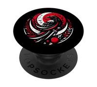Uccello corvo gotico nero e rosso PopSockets PopGrip Adesivo