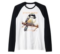 Uccello del Territorio del Massachusetts La cinciallegra v3 Maglia con Maniche Raglan