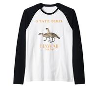 Uccello del Territorio delle Hawaii L'oca di Nene Maglia con Maniche Raglan