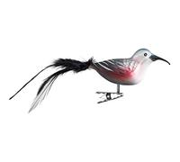 Uccello di vetro, corridore da parete con piume naturali, gioielli in vetro Made in Germany, uccello decorativo con clip, uccello di vetro, vero albero di Natale di Lauscha, per interni