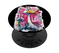 Uccello divertente del segno grafico del personaggio pop della pace della pace PopSockets PopGrip Adesivo