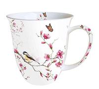 Uccello e fiore - Tazza in porcellana fine