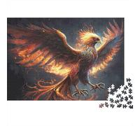 Uccello fenice di fuoco, puzzle 1000 pezzi per adulti, fenice, fuoco, ali, potenza, premium alta qualità spesso robusto, vibrante, stimolante, gioco familiare, 52x38cm/1000pz