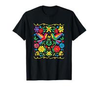 Uccello Floreale Otomi Mexicano Mexicana Stile Messicano Maglietta