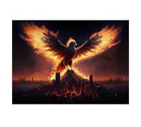 Uccello Fuoco Città Puzzle Mini 1000 Pezzi per Adulti Gioco Sfida | 38x26cm Cartone Dilettanti Puzzle Formazione Cerebrale Puzzle Fatto A Mano Regalo Riunione Arredamento Soggiorno