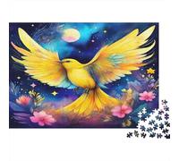 Uccello Giallo Fantasia Puzzle per Adulti Puzzle 1000 Pezzi Cielo Notturno Magico Gioco di Puzzle 1000 Pezzi Relax Focus Interazione Casa Regalo 38x26cm/1000pcs