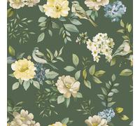 Uccello Giardino Carta da Parati Verde Holden 14191 per Alla Moda Casa Muri
