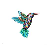 Uccello in metallo unico da appendere alla parete con design 3D colibrì per esterni, per giardino, cortile, recinto o interno, soggiorno, camera da letto (blu)