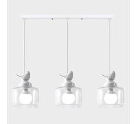 Uccello in Resina Uccello sospeso a Sospensione Glassa Trasparente Assoluto a Sospensione 3 luci Cucina Isola lineare lampadario Bianco Nordico bla lampadario costiero Singolo Incontro Lungo per