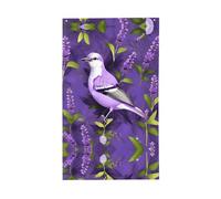 Uccello in viola lavanda floreale fiori stampa bandiera decorativa tutte le stagioni motivo stampato su un solo lato interno esterno display chiaro