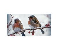 Uccello invernale su ramo striscioni stampati cartelli personalizzati foto testo sfondo banner banner da parete per interni ed esterni per decorazioni domestiche o fondali