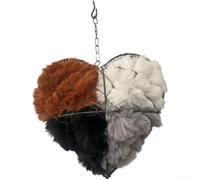 Uccello moderno per nido Cuore Garden Decor argento moderno uccello per(B) | Stile minimalista moderno, finitura argento, a forma di cuore per nido, migliora l'estetica del giardino, la costruzione
