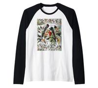 Uccello Natura Birding Watcher Ornitologia Grafico Tipi di Uccelli Maglia con Maniche Raglan