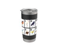Uccello Nerd Chart Studio Uccelli Birdwatching Umorismo Birdkeeping Bicchiere termico in acciaio inox doppia parete