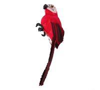 Uccello pappagallo artificiale per ornamenti unici per la casa e il giardino, ideale per varie decorazioni per eventi, 25 cm (rosso)