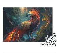 Uccello Rosso Foresta Mistica Puzzle per Adulti Puzzle 1000 Pezzi Carta Scena Naturale Magica Relax Famiglia Regalo 70x50cm/1000pcs