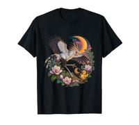 Uccello segretario e anatroccolo sotto Magnolia Moon Maglietta