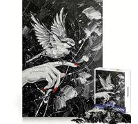 Uccello sulla mano - Puzzle da 1000 pezzi con pittura a impasto per adolescenti, esercizio mentale, svago rilassante, bordi definiti, regalo di Natale (38x52cm)