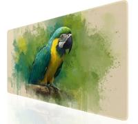 Uccello Tappetino Mouse, Verde Tappetino Mouse Gioco XXL 600x400x3mm Grande Mousepad, Tappetino Scrivania con Base in Gomma Antiscivolo, Mousemat con Bordi Cuciti per Ufficio, Computer, PC IT-1945