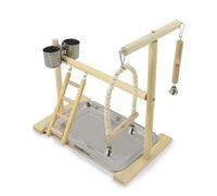 Uccello Trespolo Pappagalli Stand Calopsite Playstand Toy Con Swing Ladder Chew
