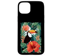 Uccello tropicale Tucano Paradiso Giungla Ibisco Selvatico Custodia per iPhone 15 Plus