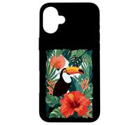 Uccello tropicale Tucano Paradiso Giungla Ibisco Selvatico Custodia per iPhone 16 Plus