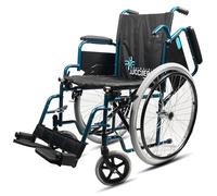 Ucciero®️ Sedia a Rotelle Pieghevole e Leggera ad Autospinta - Carrozzina per Disabili e Anziani dotata di Braccioli e Pedane Modulari, Seduta Regolabile e Freno - mod. Medy (40,5 cm)
