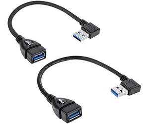 UCEC, cavo di estensione SuperSpeed USB 3.0, corto, con connettori maschio/femmina Left and Right Angle
