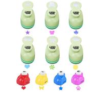 UCEC Set di Perforatrici a Motivo, 6x Perforatrici da 1 Pollice e 4x Mini-Perforatrici, Diversi Motivi - Cerchio, Cuore, Stella, Farfalla, Foglia d'Acero, Petalo, Zampa di Cane, Perforatrice per Carta