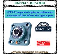 UCF212 Supporto in ghisa autoallineante Cuscinetto foro mm.60 fissaggio a grani