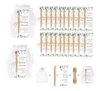 UCFBWO Penne a Sfera in Legno, 24 Pcs Set di Penne in Legno, Bamboo Penna a Sfera Natura Ecologico Senza Plastica, Penna a Sfera in Bambù per Vita Quotidiana In Scuola Ufficio Casa Articoli