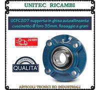 UCFC207 Supporto in ghisa autoallineante Cuscinetto foro mm.35 fissaggio a grani