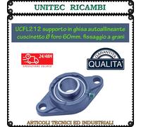 UCFL212 Supporto in ghisa autoallineante Cuscinetto foro mm.60 fissaggio a grani