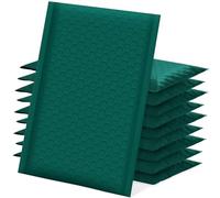 UCGOU Buste imbottite a bolle da 10 x 20 cm, colore verde, confezione da 100 buste imbottite per piccole imprese, opache, autosigillanti, per boutique, buste per spedizioni postali