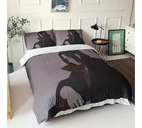 Uchiha Itachi Naruto Set Di Biancheria Da Letto Con Stampa 3D Con Federe Anime Copripiumino Con Chiusura A Cerniera Morbida Microfibra Copripiumino Per Letto Double(200x200cm)
