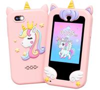 UCIDCI Smartphone Giocattolo Telefono per Bambini e Bambine, Cellulare con Doppia Macchina Fotografica Bambini, Giochi Educativi MP3, Regalo Bambina 3-8 Anni, Compleanno Pasqua (Rosa, 2,8 poll.)