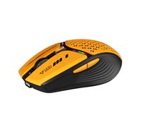 Uciefy Mouse wireless Bluetooth (BT5.0/5.1+2.4GHz) USB C ricaricabile LED livello batteria visibile, copertura a nido d'ape con ricevitore USB e adattatore di tipo C per laptop/PC/Mac/iPad, arancione
