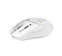Uciefy Mouse wireless Bluetooth (BT5.0/5.1+2.4GHz) USB C ricaricabile LED livello batteria visibile, copertura a nido d'ape con ricevitore USB e adattatore di tipo C per laptop/PC/Mac/iPad, bianco